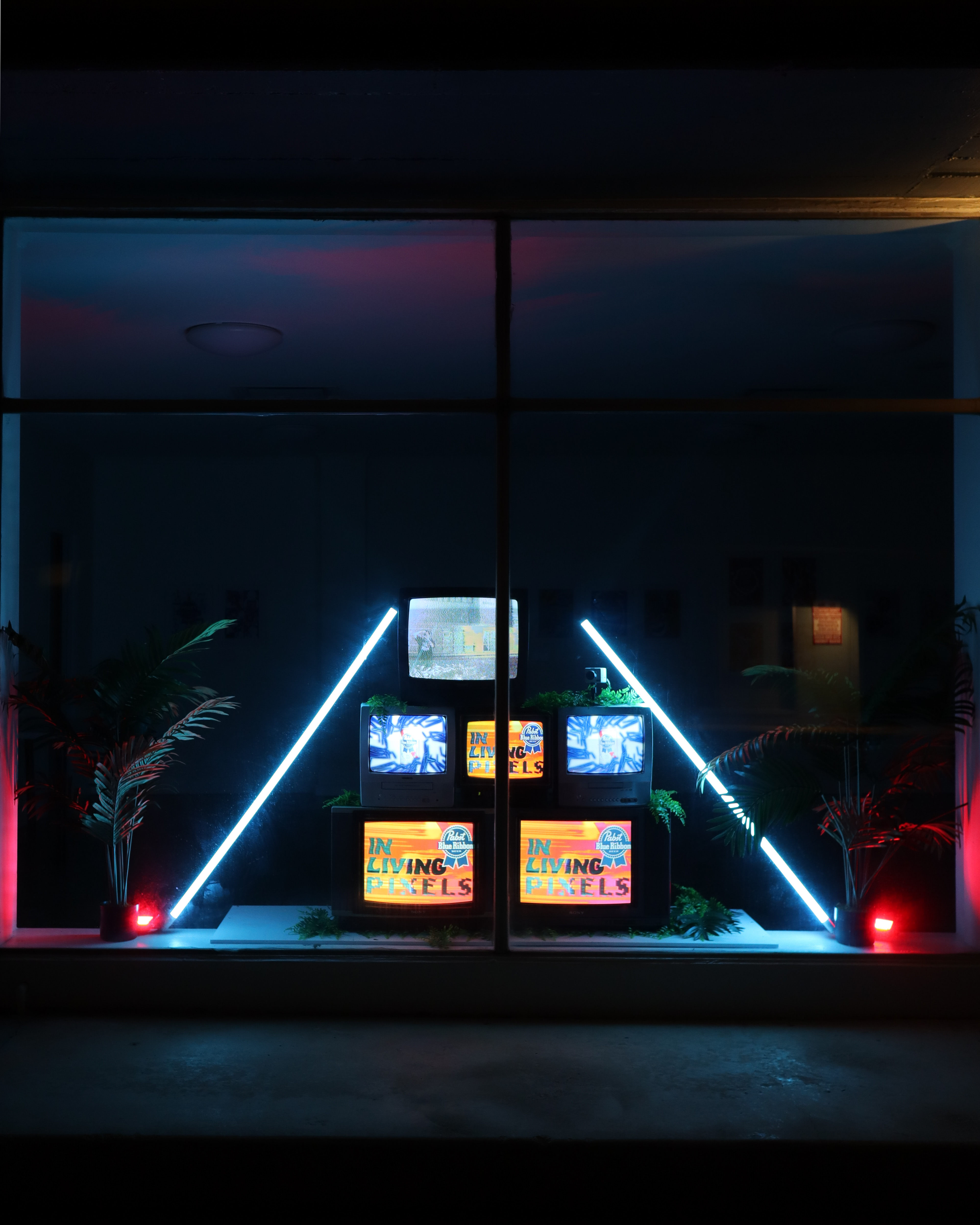 installation at aztec theater’s in living pixels exhibit