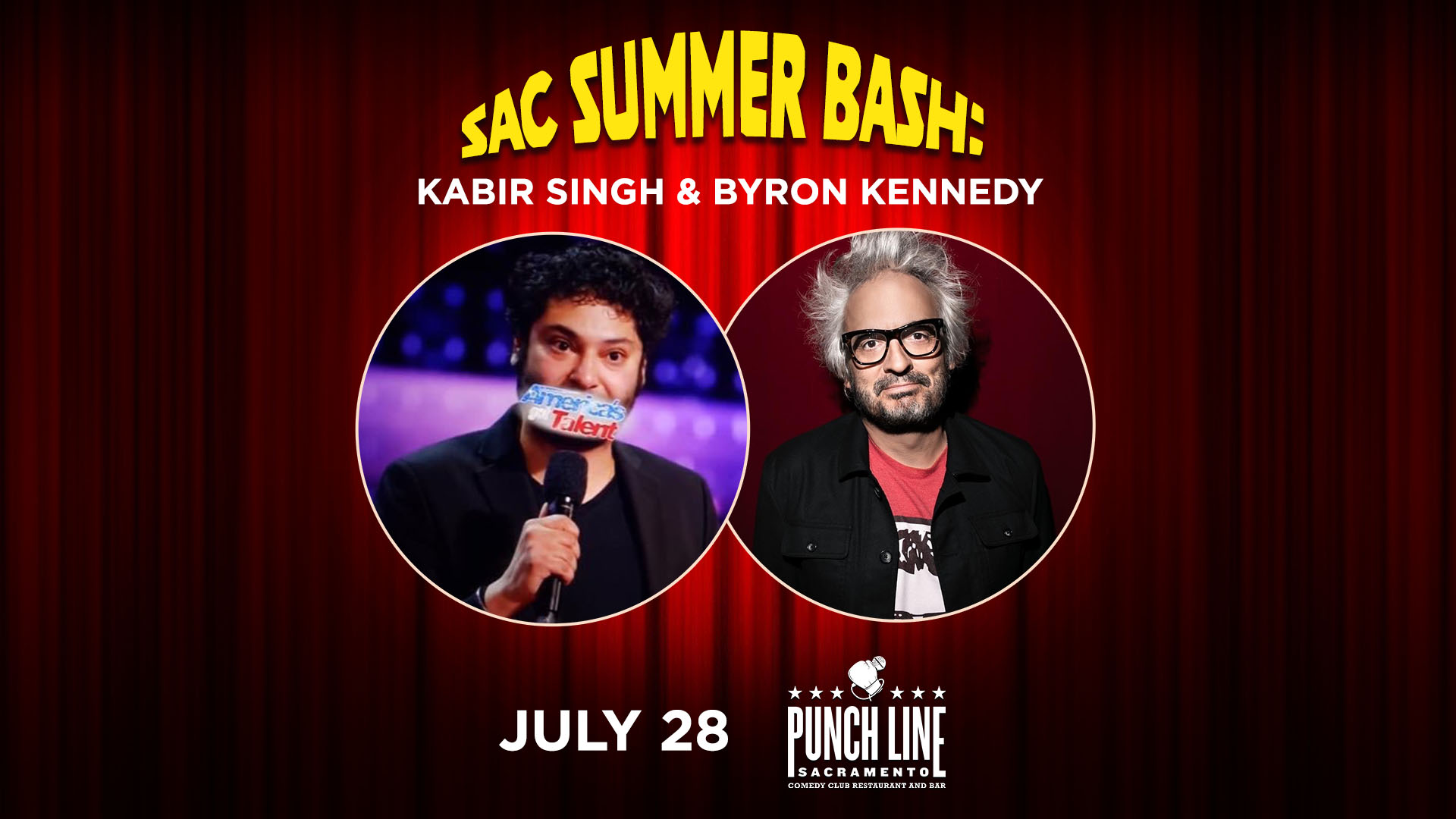 Sac Summer Comedy Bash with Kabir Singh & Byron Kennedy