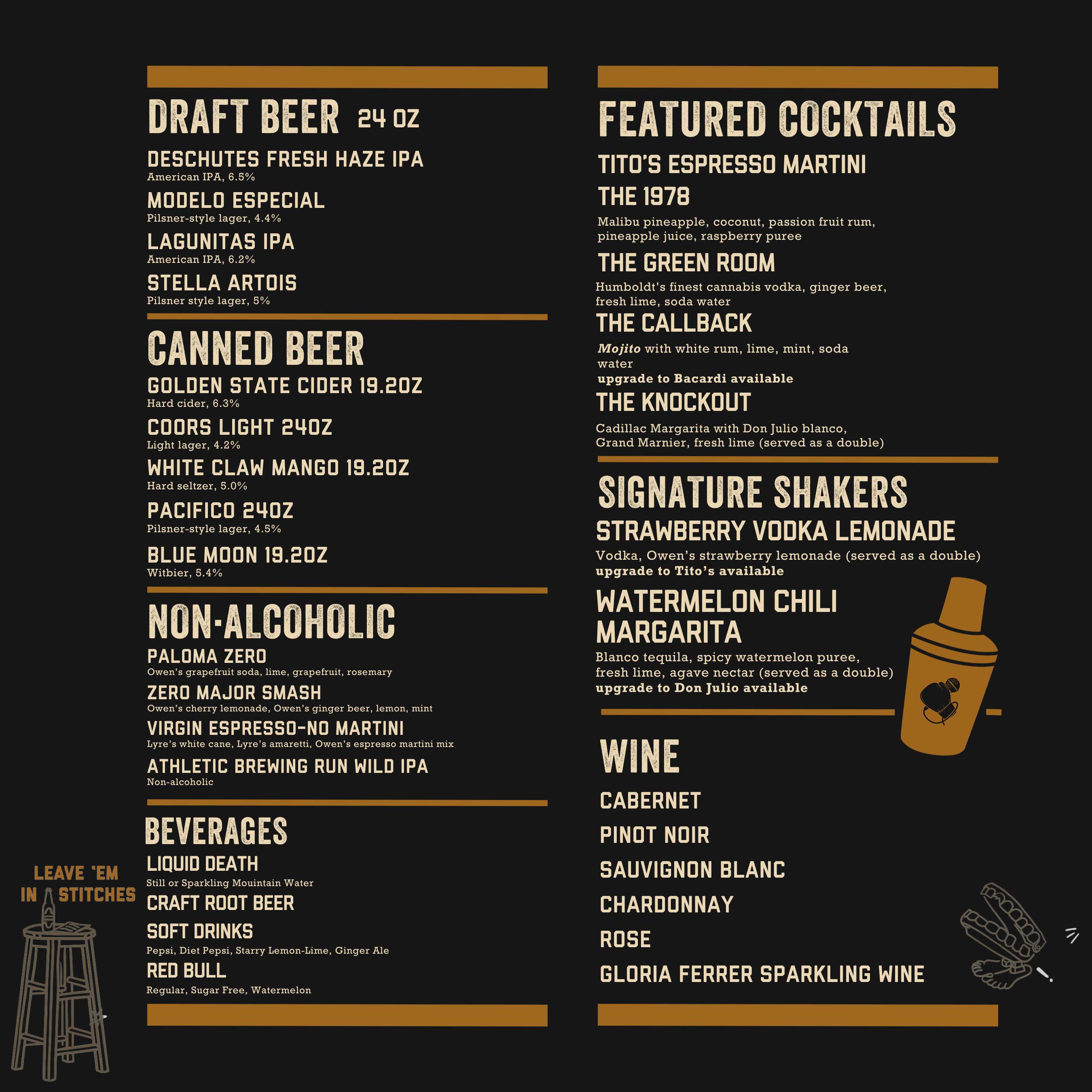 PLSF Drink Menu